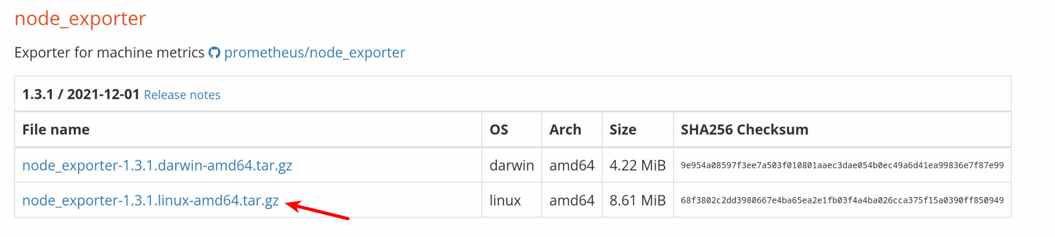 Node Exporter Download Link