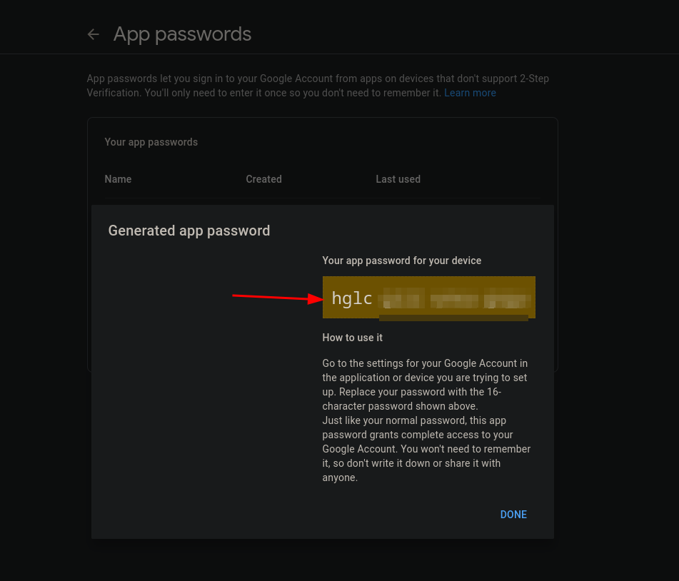 Google App Passwords