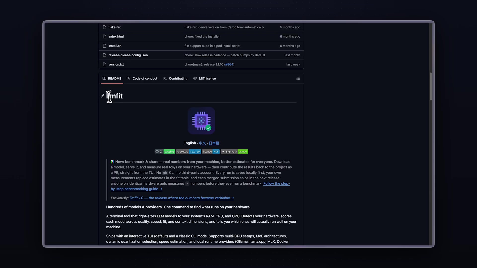 A "How it works" document on GitHub, with the "Hardware detection" section highlighted, detailing the various methods used for different GPU vendors.