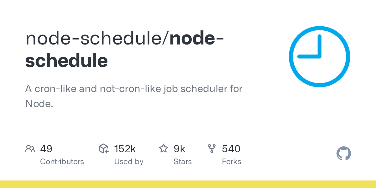Screenshot of Node Schedule
