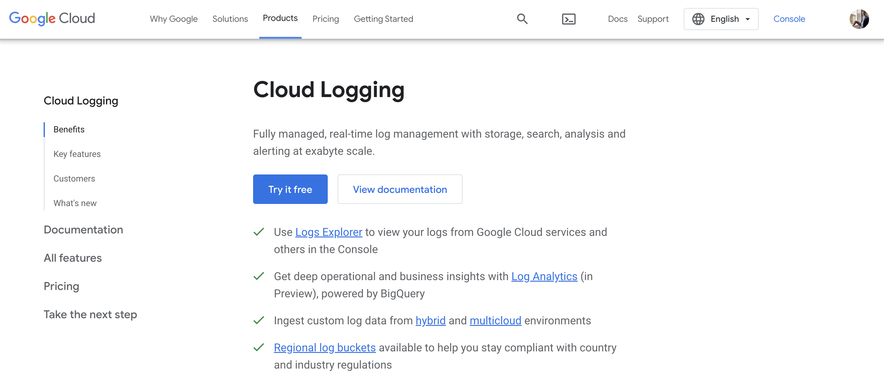 Google Cloud Logging Web