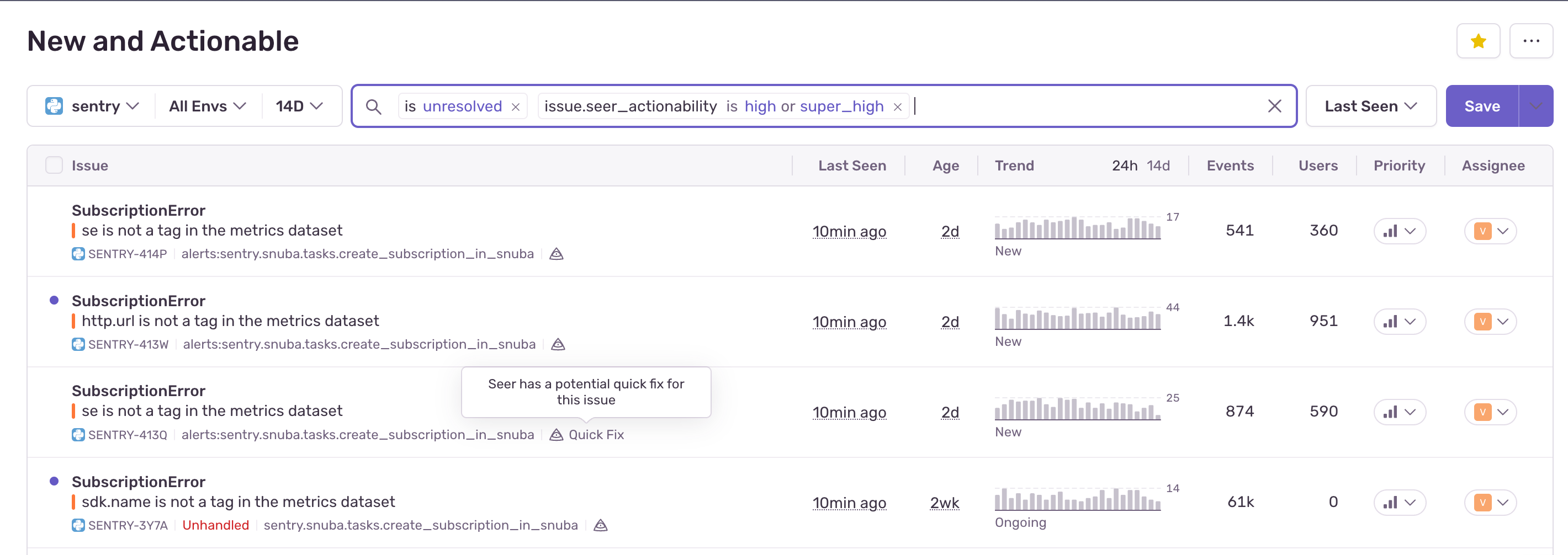 SCREENSHOT: Sentry Seer root cause analysis with suggested fix