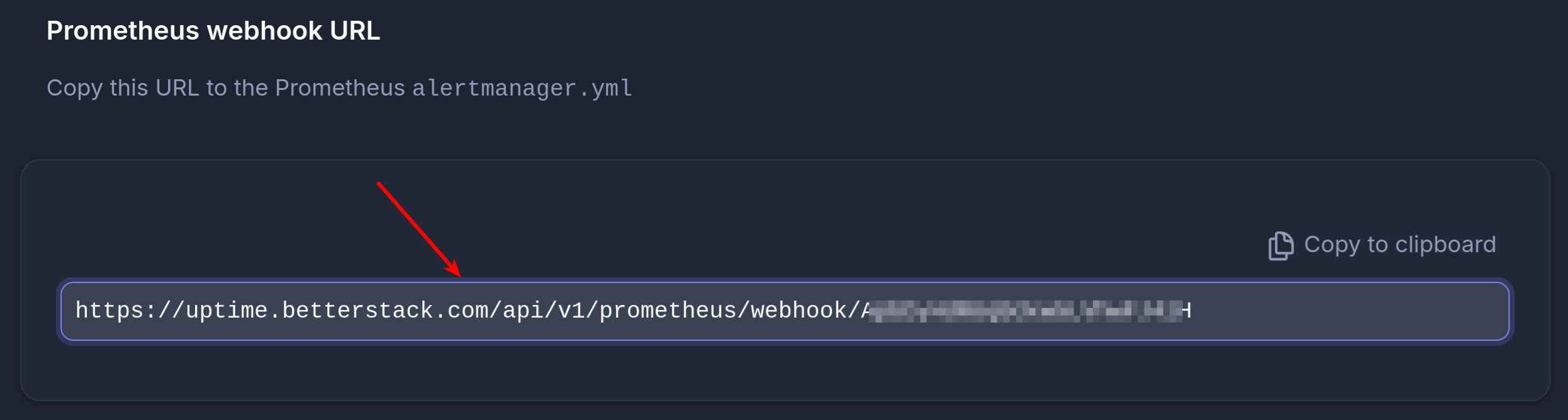 Prometheus Webhook URL in Better Stack