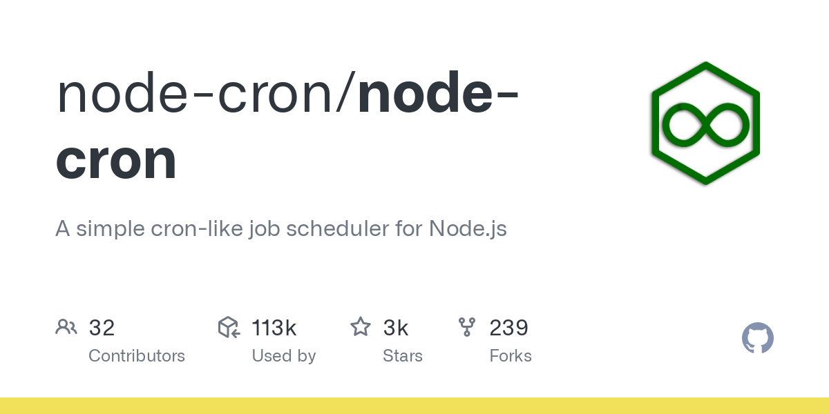 Screenshot of Node Cron