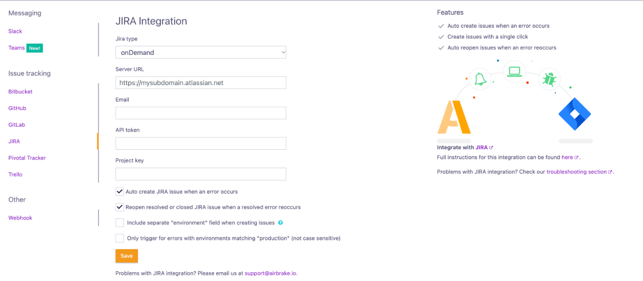 Screenshot: airbrake-19-jira-integration