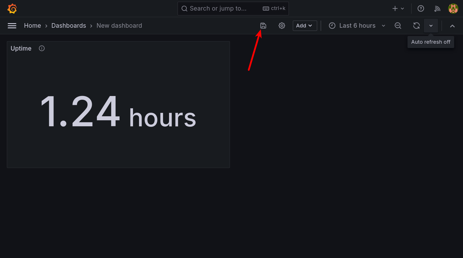 Panel added to dashboard