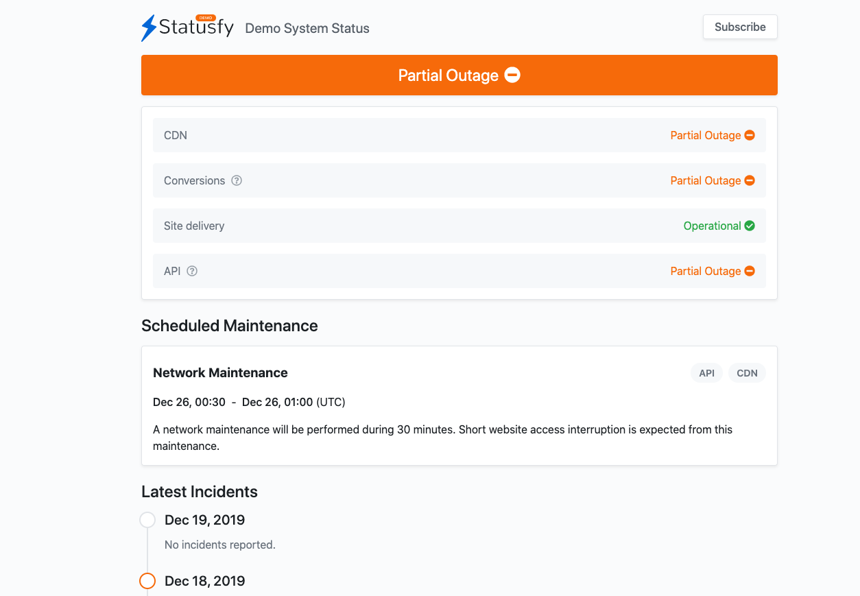 Statusfy web