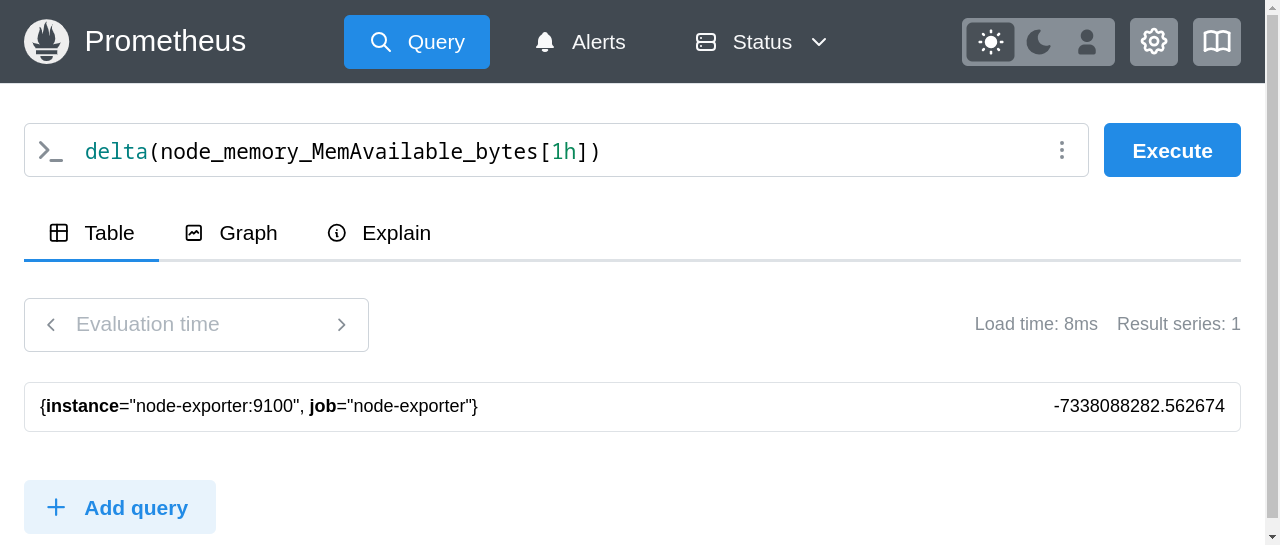 Using delta() in Prometheus