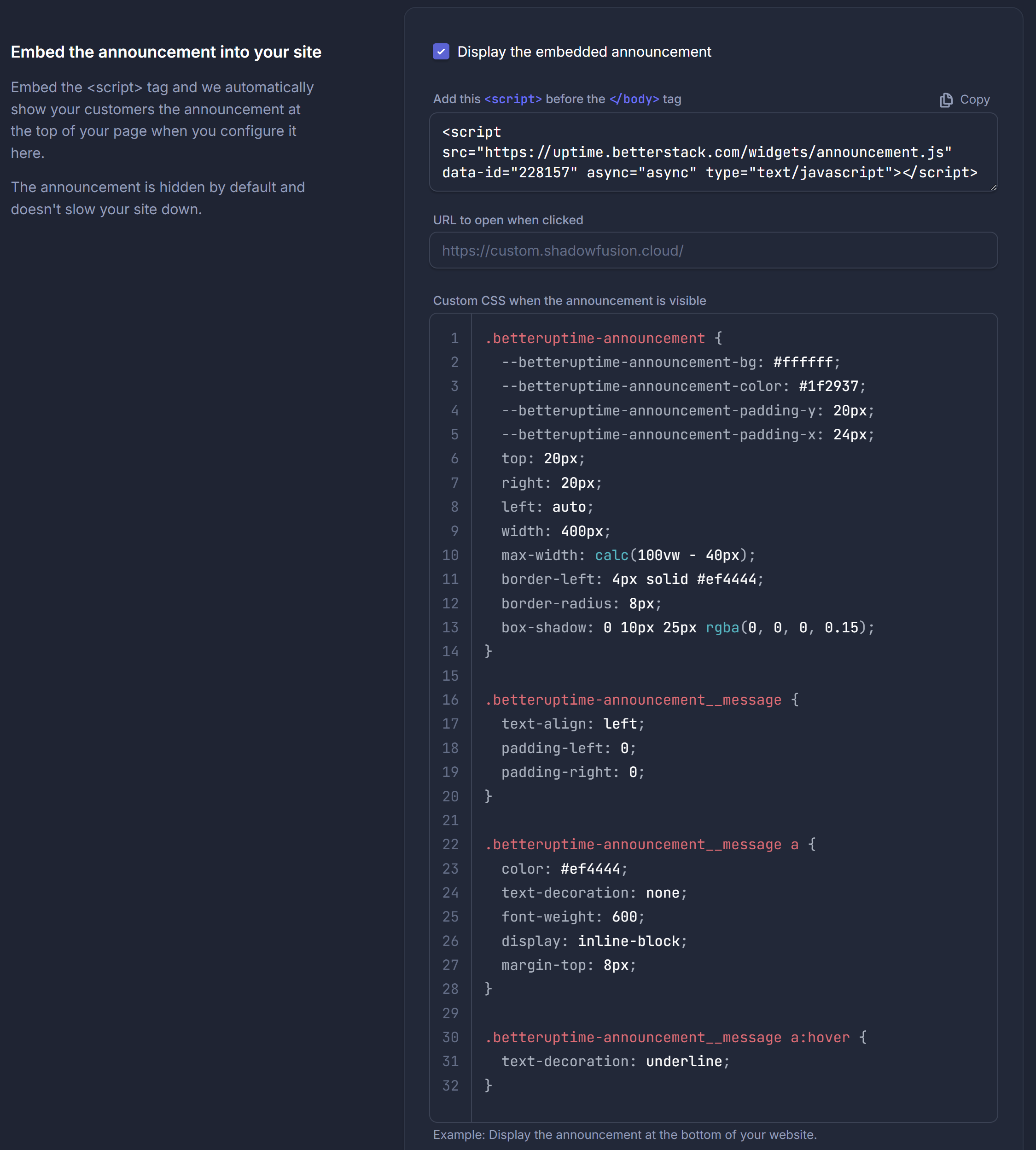 Status page - Announcement customization.png