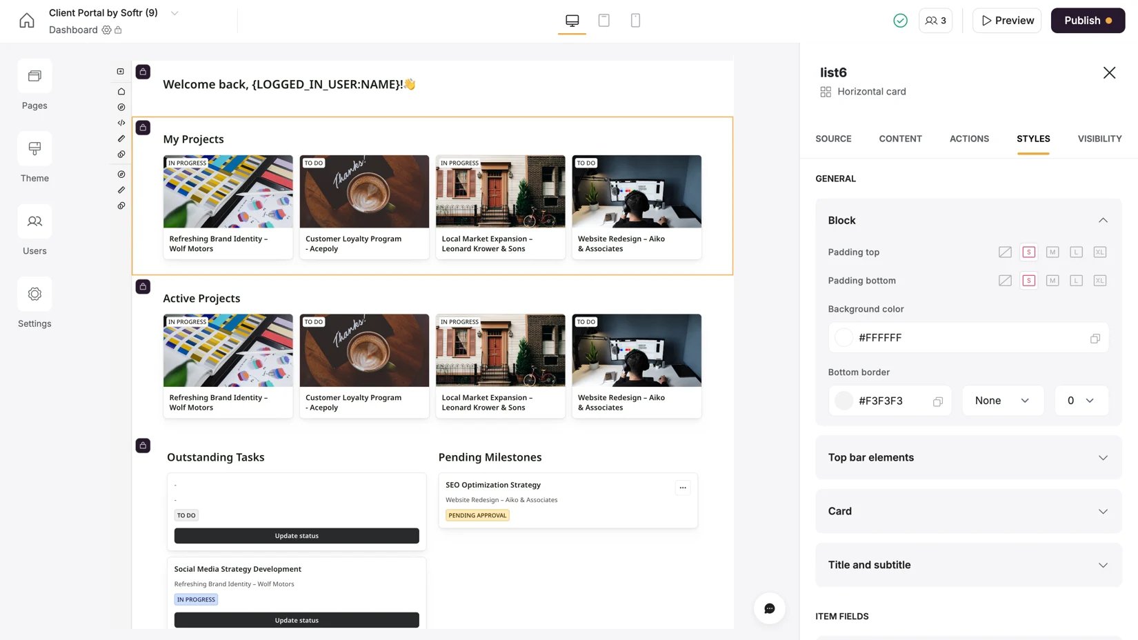 Softr visual editor
