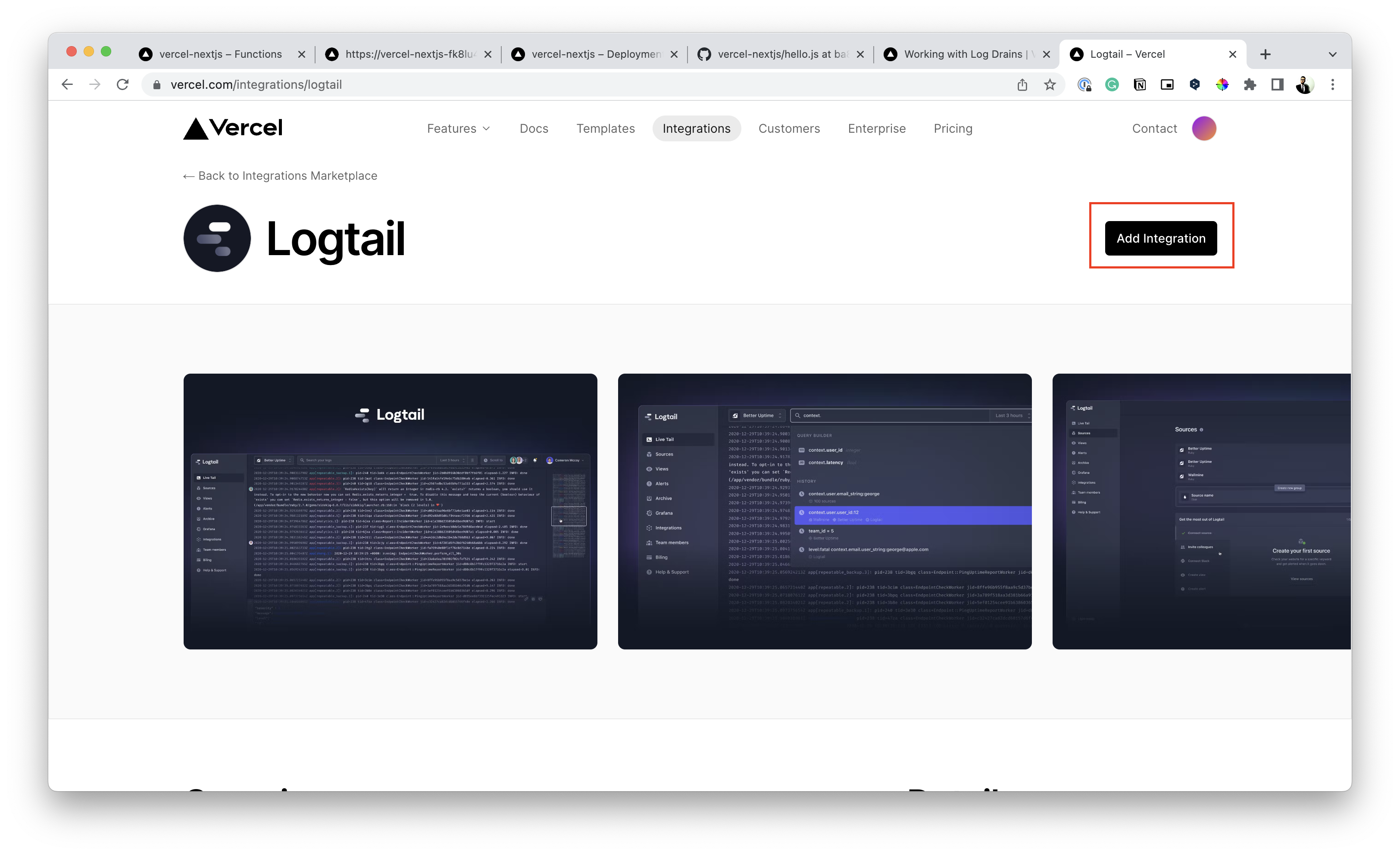 Logtail integration