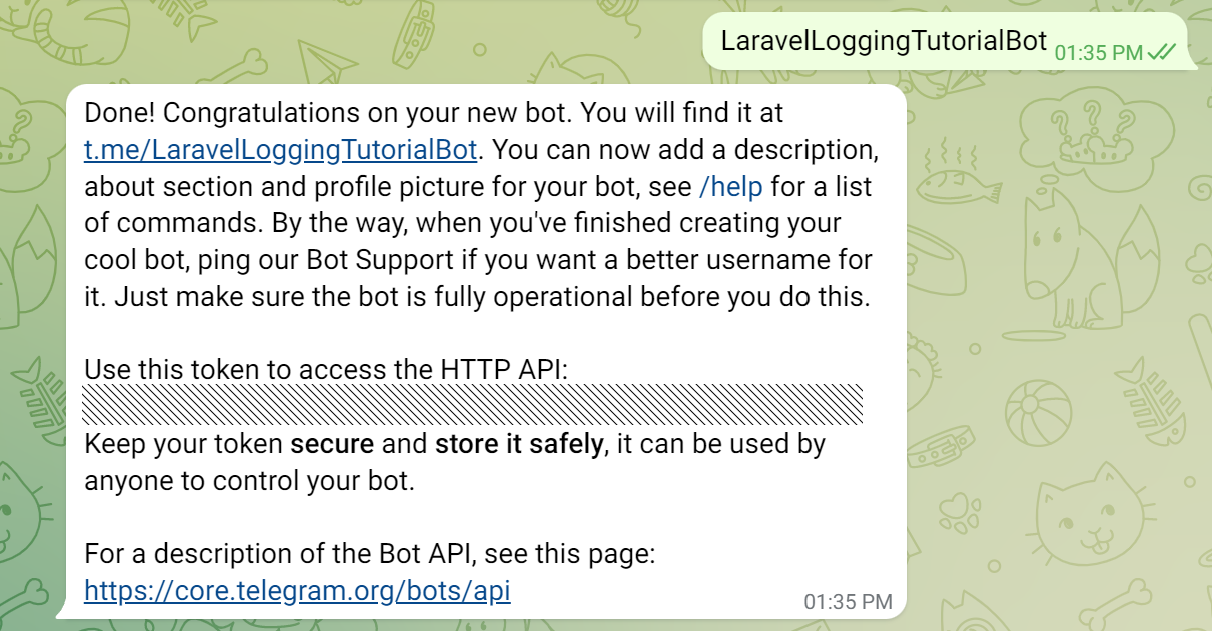 Telegram bot API key