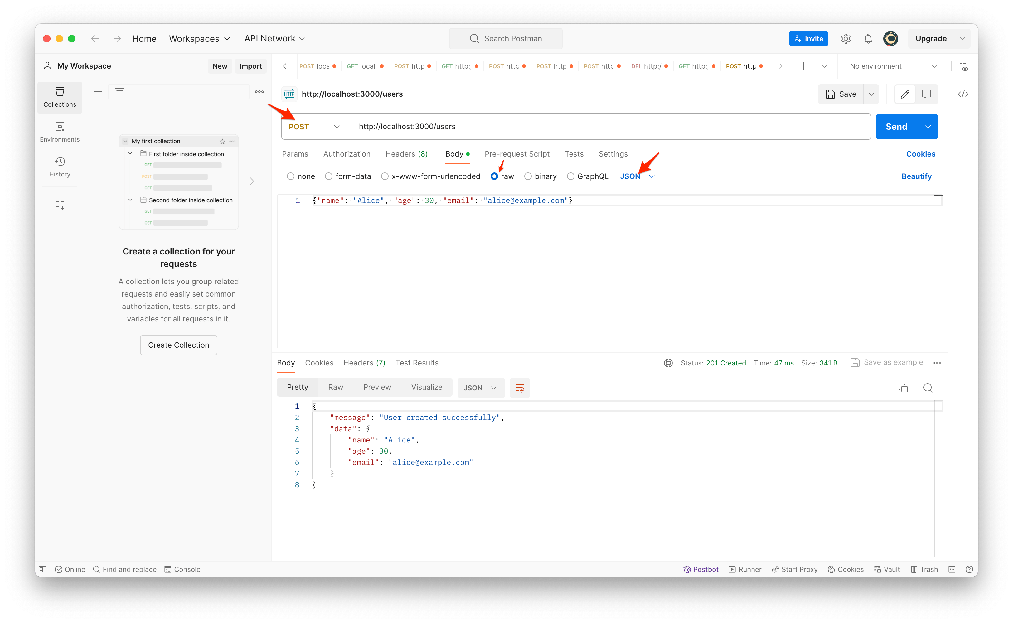 Postman success screenshot