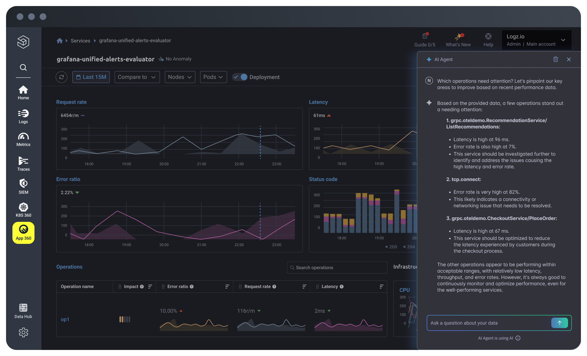 Screenshot of the AI Agent