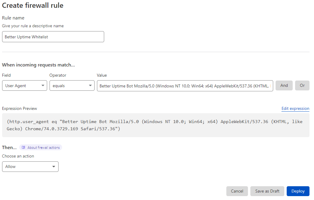 Cloudflare user agent