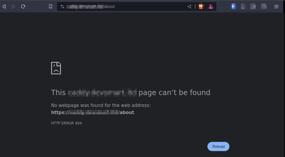 Page not found error