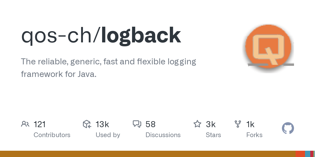 Screenshot of Logback Github page