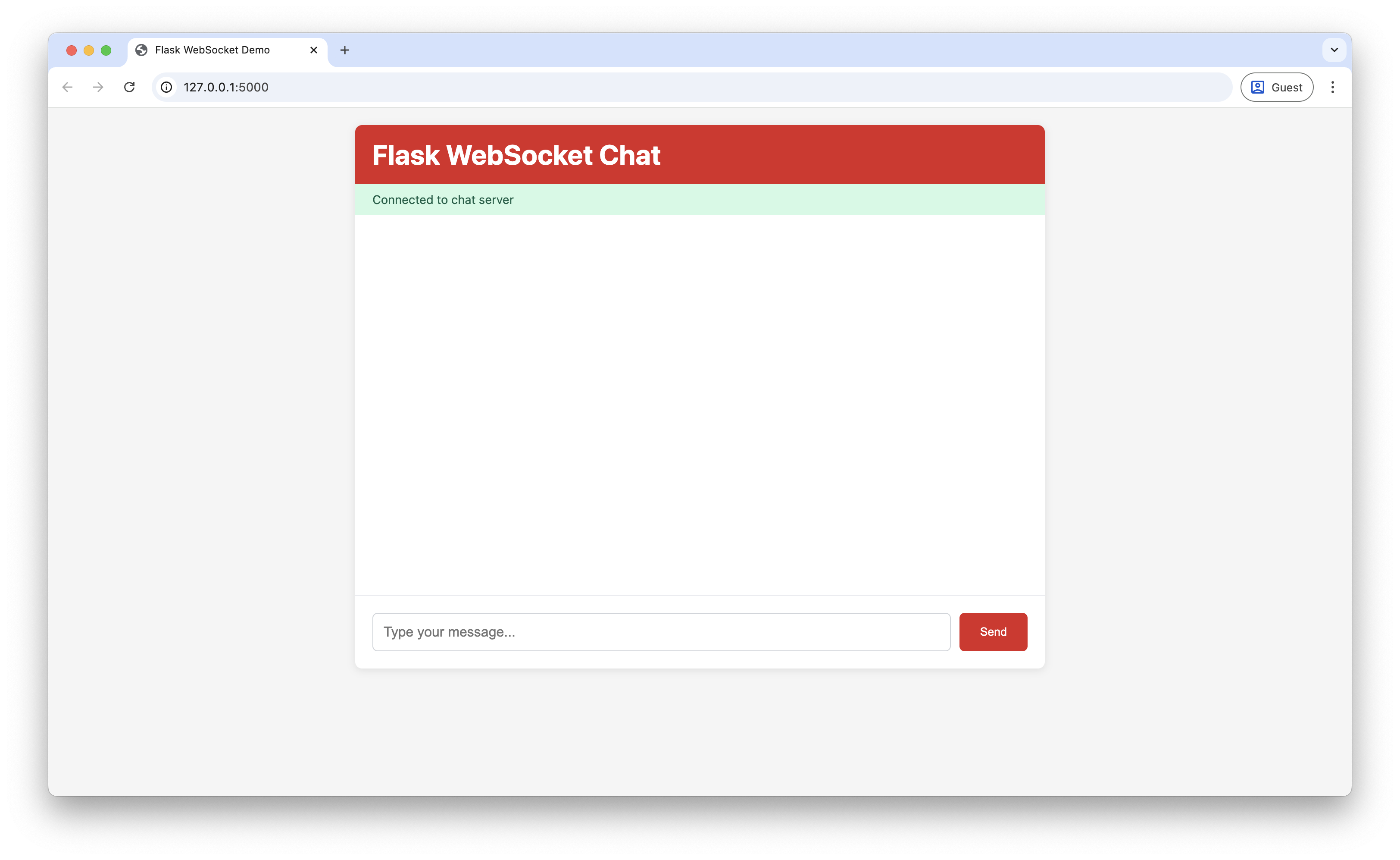 Screenshot of the chat interface