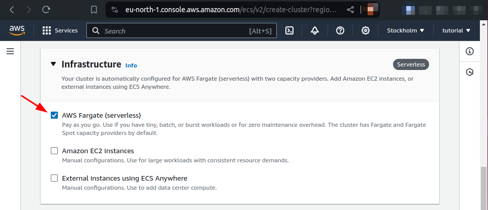 specify cluster infrastructure