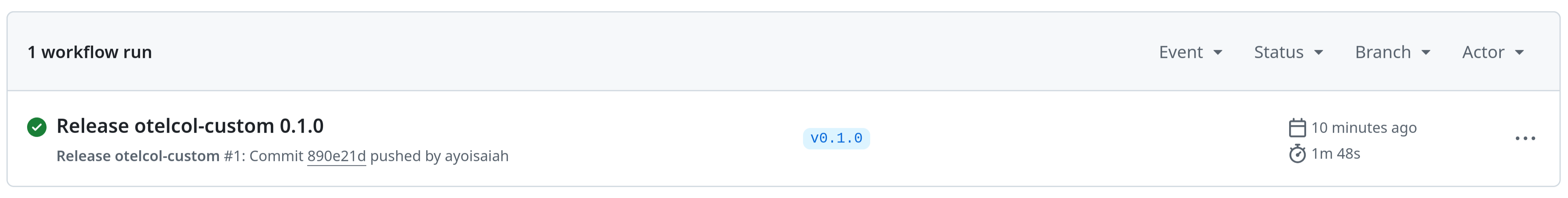 GitHub action for building custom collector