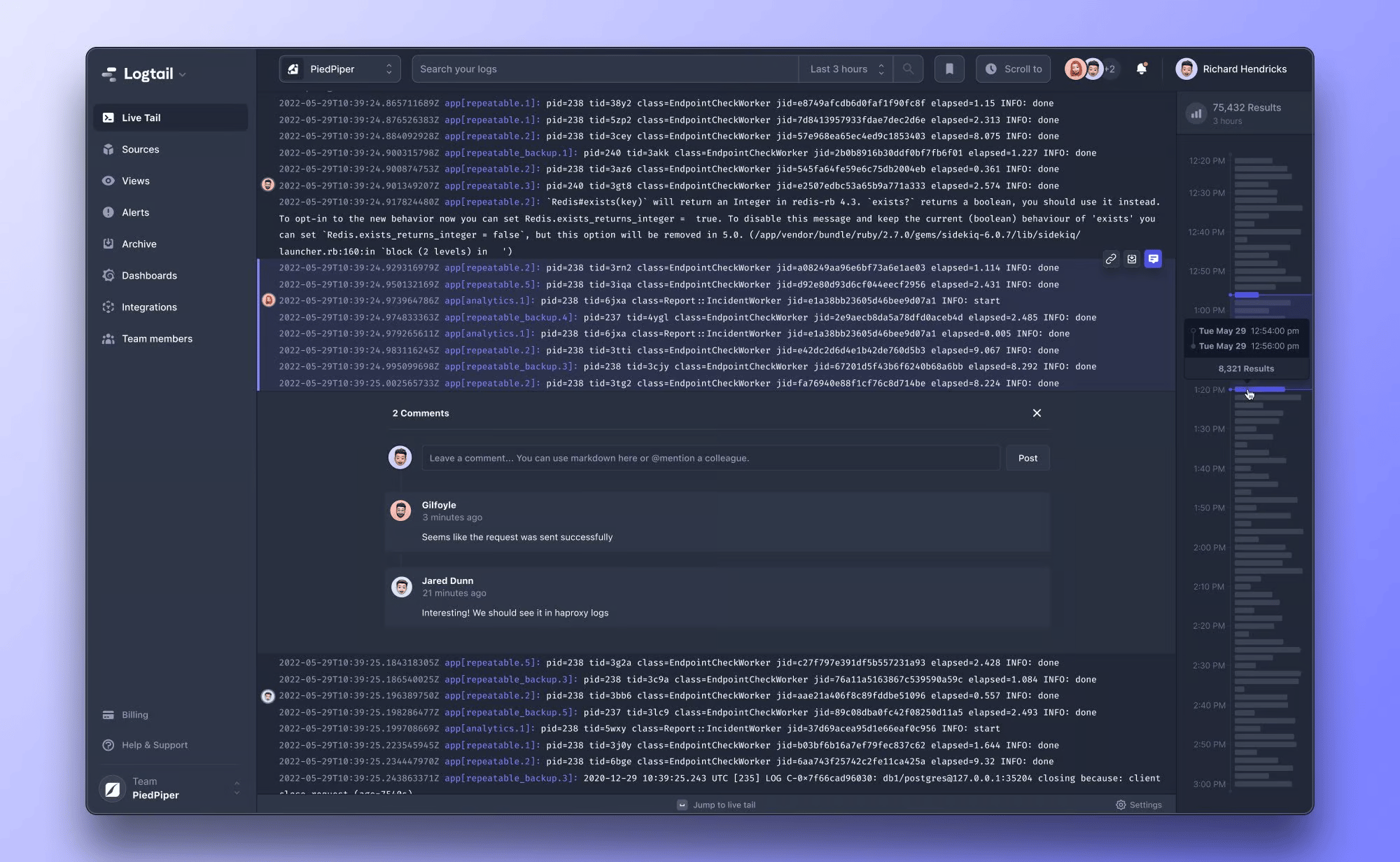 Screenshot of Better Stack interface