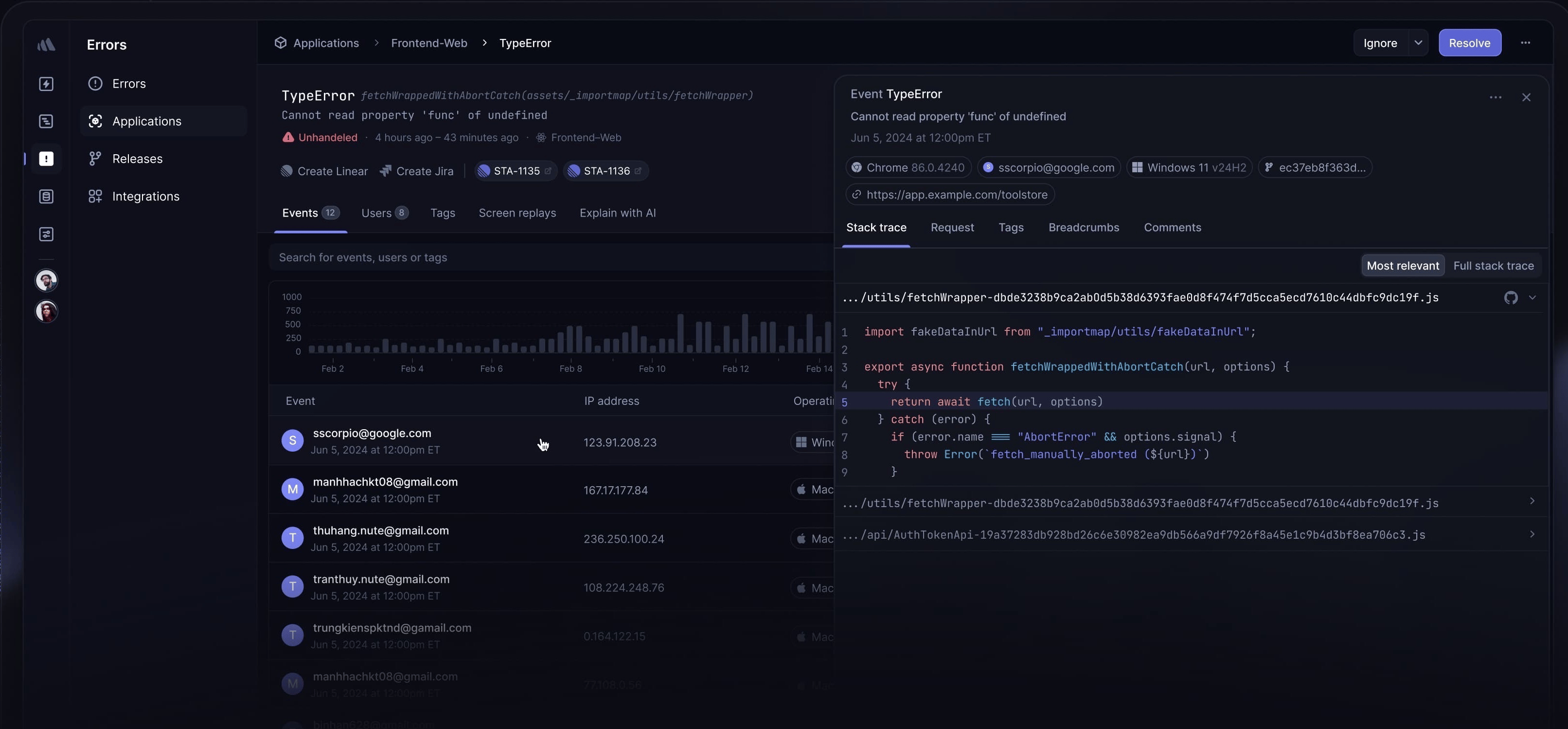 Screenshot of Better Stack interface