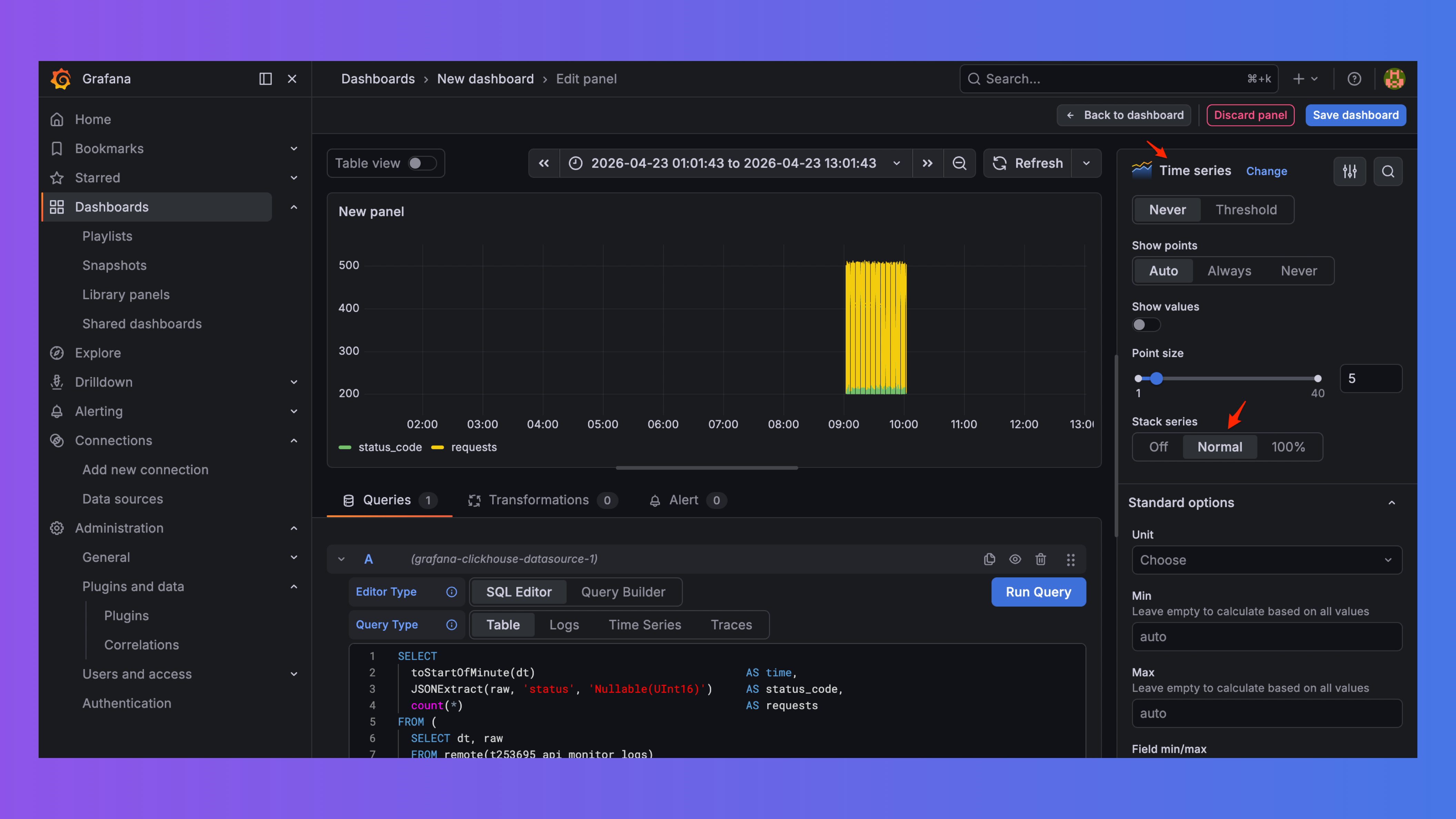 Screenshot of the second panel