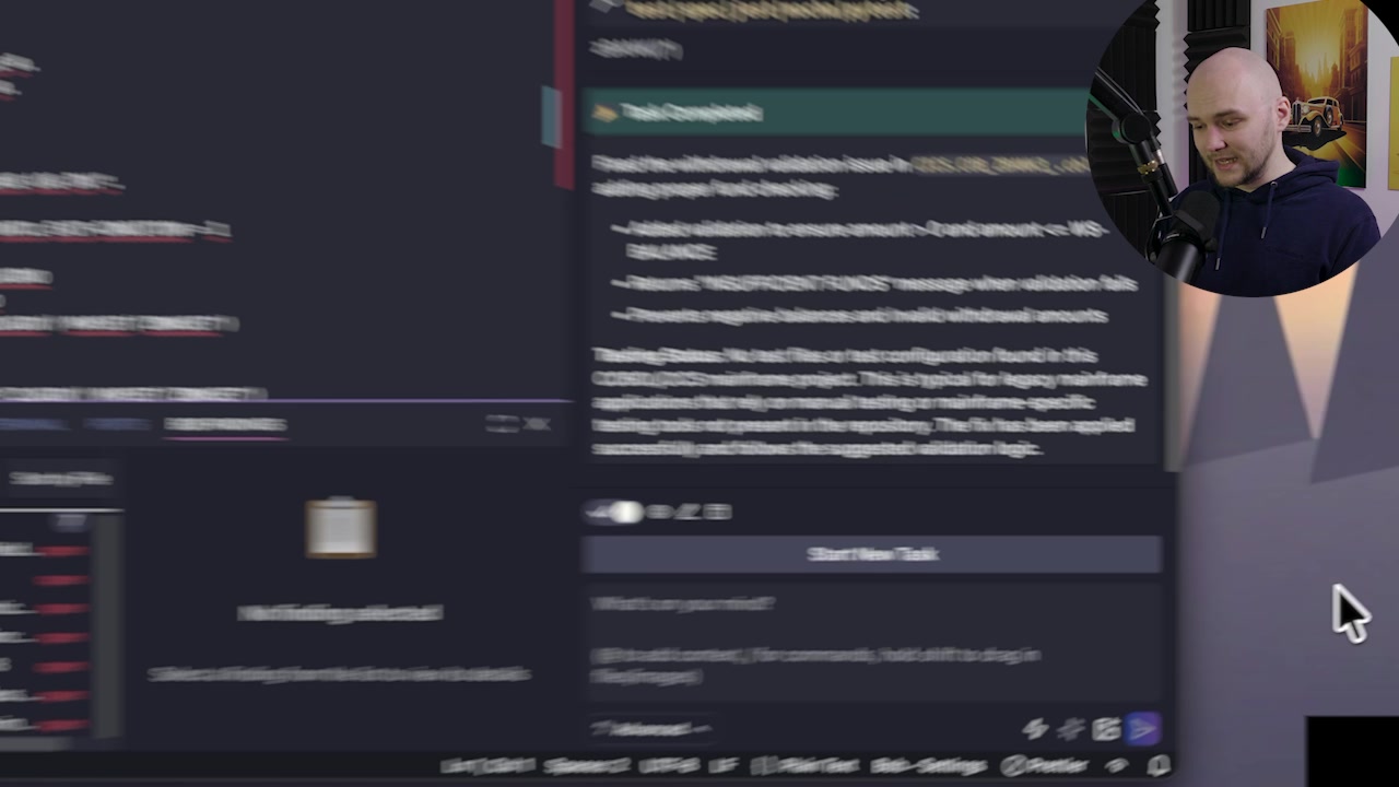 Text in Bob's chat panel explaining its decision not to create test files for the COBOL project citing the typical reliance on manual testing in legacy mainframe environments