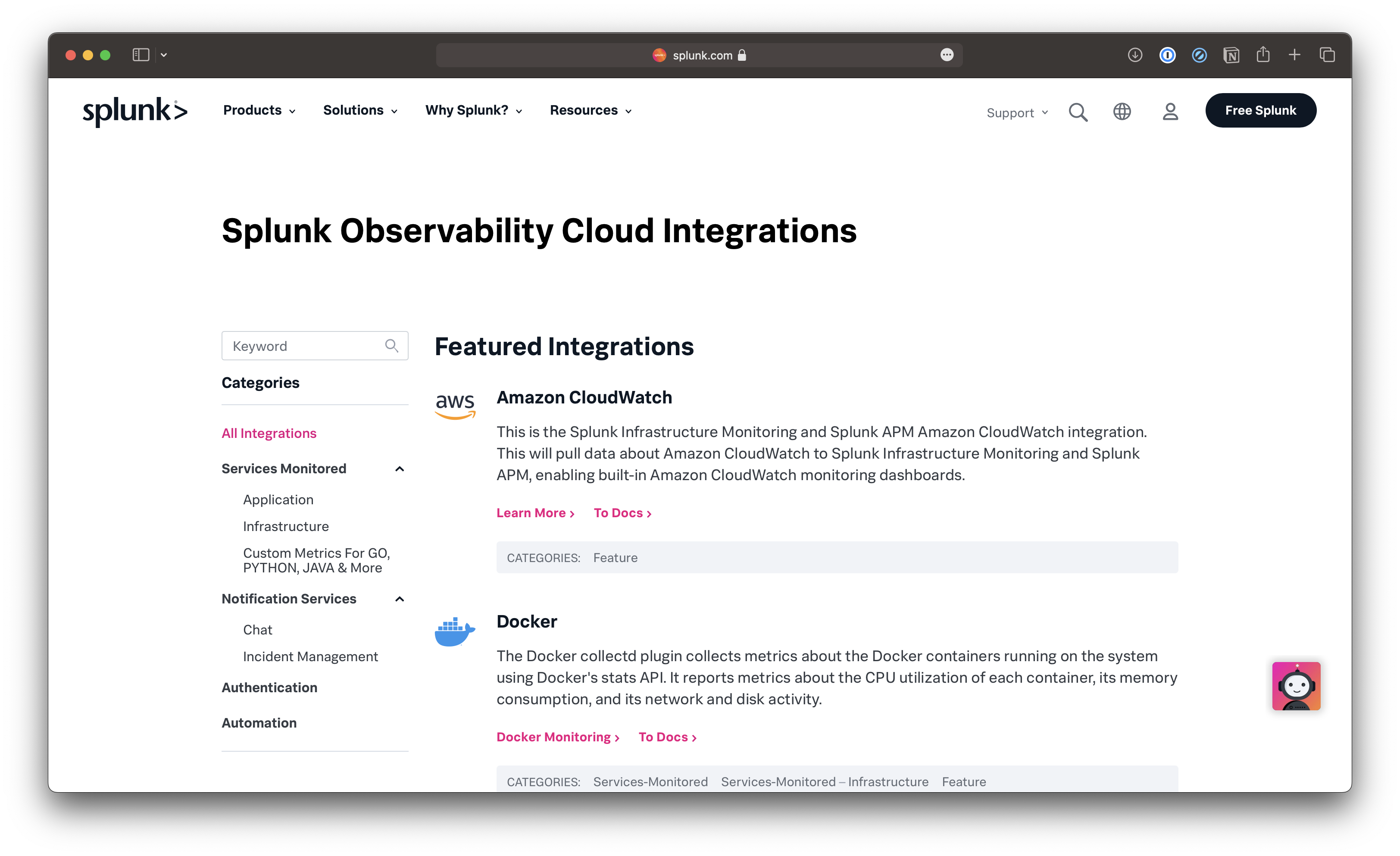 Splunk integrations