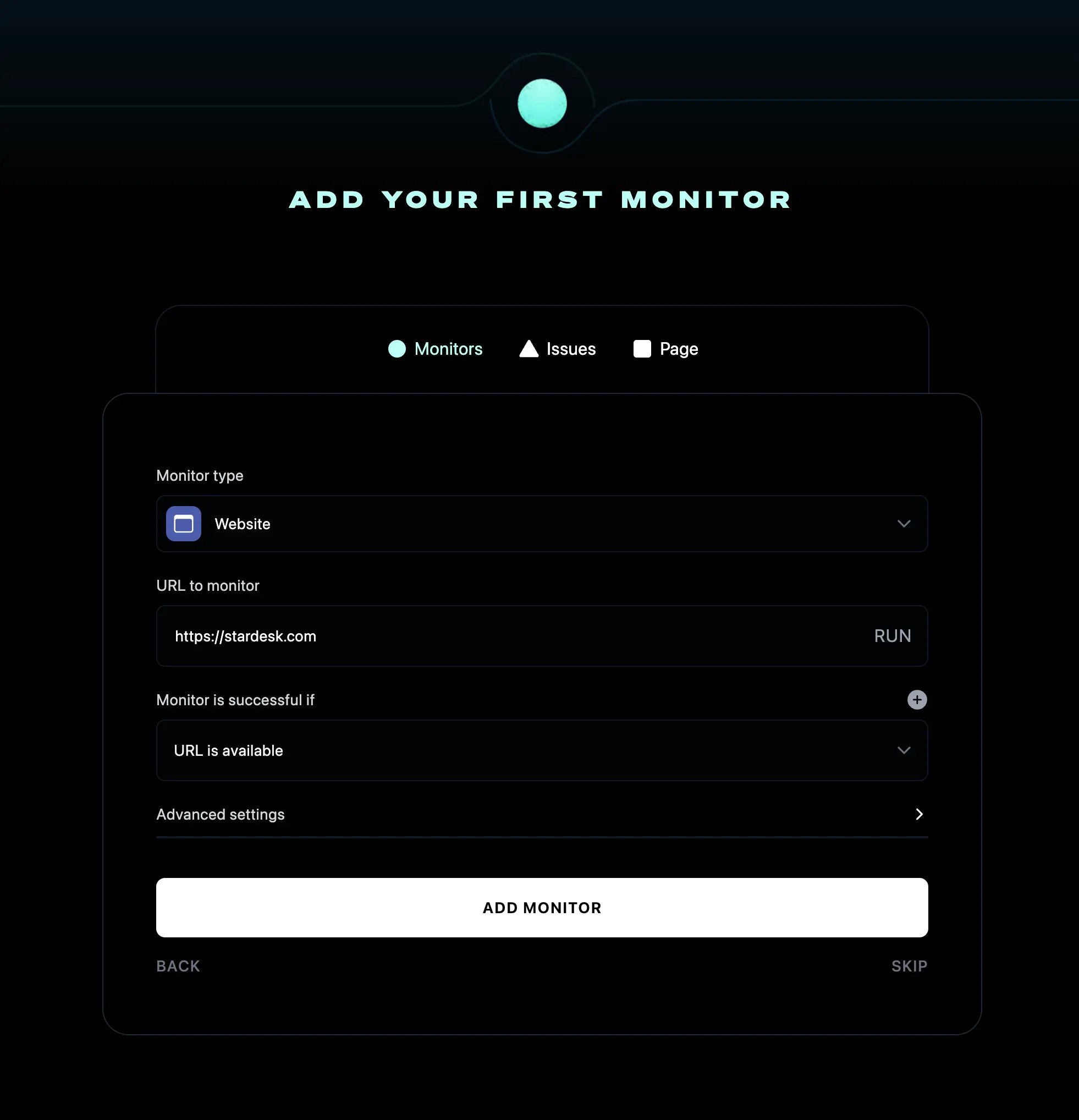 Instatus Management Interface