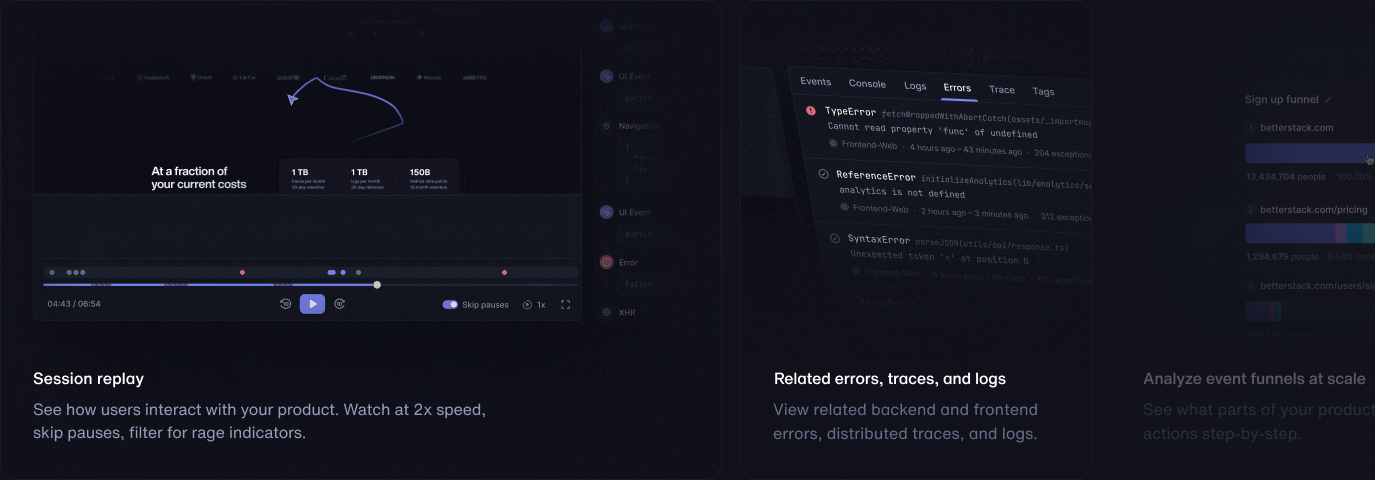 Screenshot of Better Stack interface