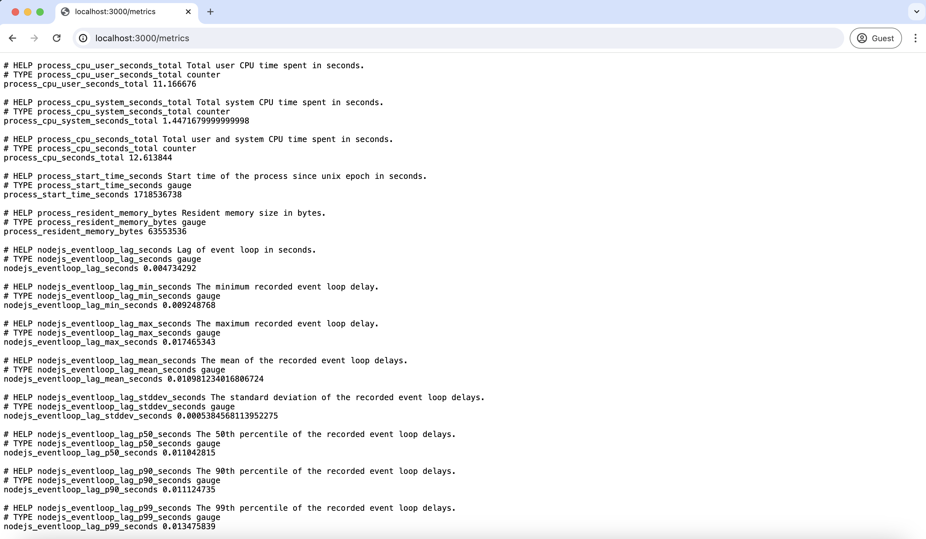 Prometheus Metrics in Browser