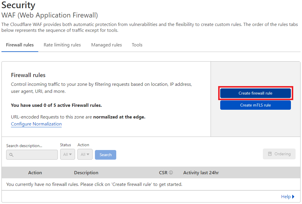 Cloudflare Firewall Rule