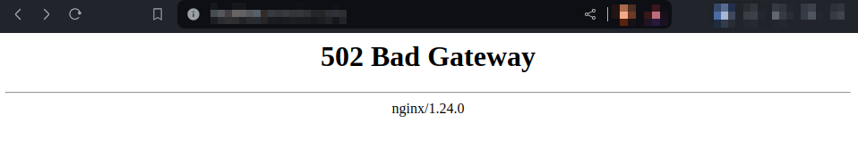 Plain-text nginx error page