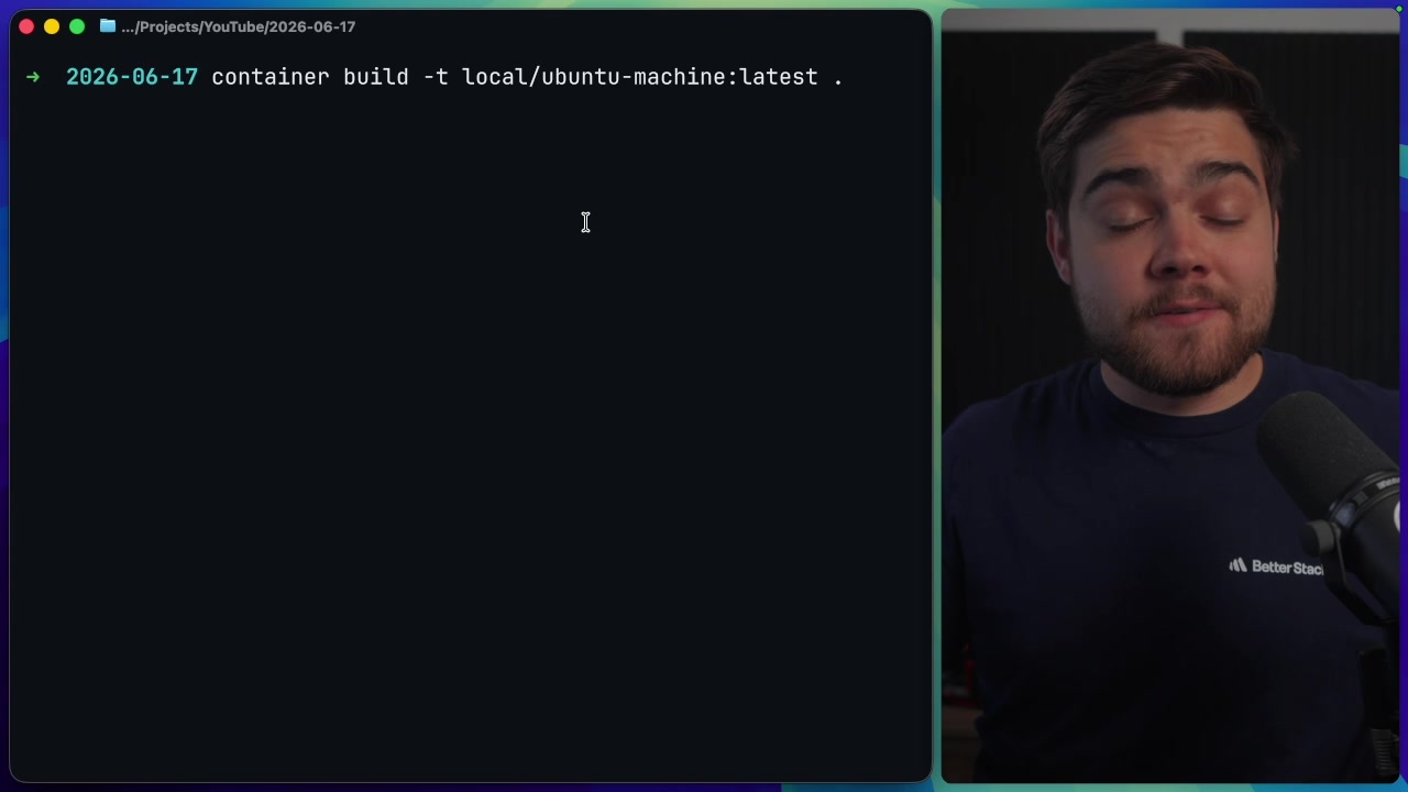 The terminal window displaying the command being executed