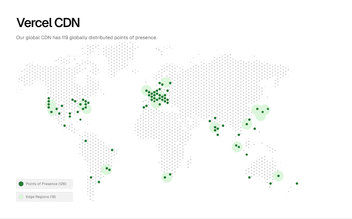 Screenshot of Vercel regions