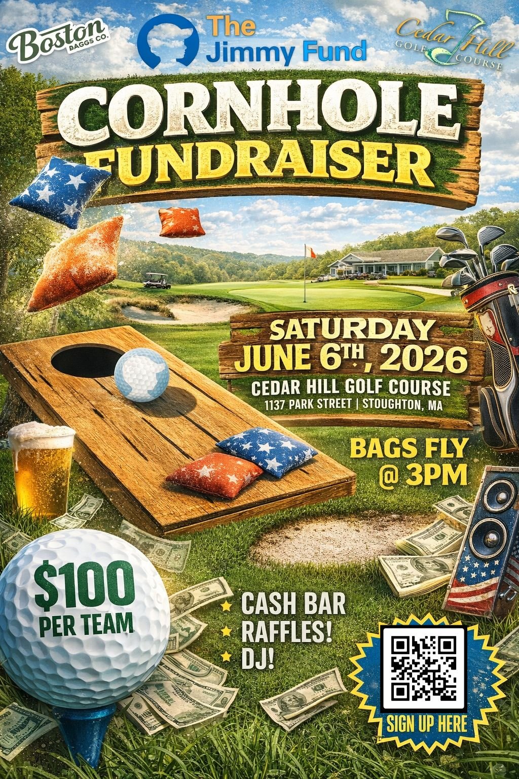 Jane's 3rd Annual Cornhole Fundraiser Flyer