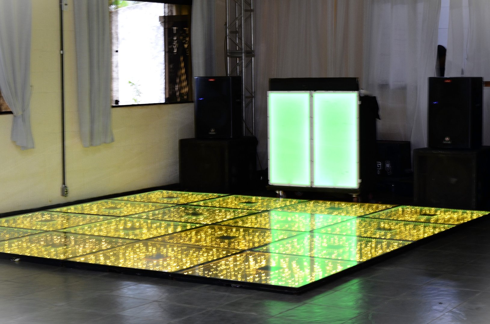 A LED dance floor for a birthday party