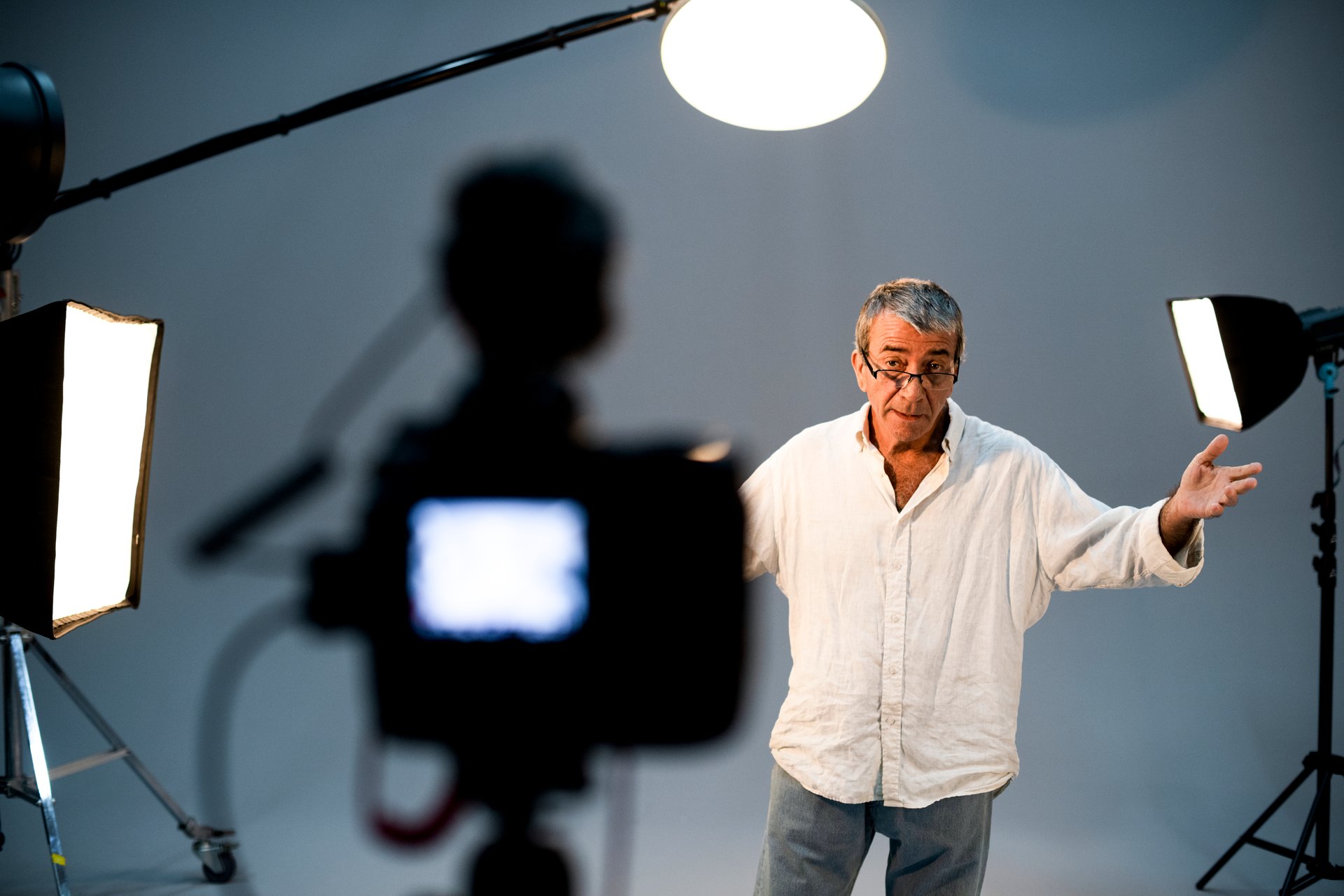 Actor in front on the camera in an audition