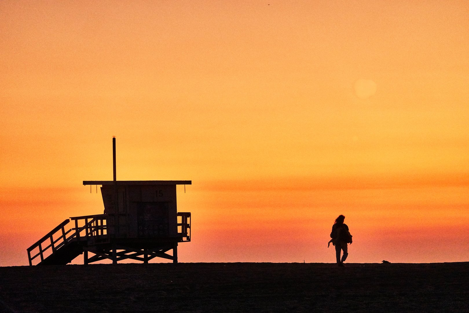 dusk, Santa Monica, clear sky, moody sky