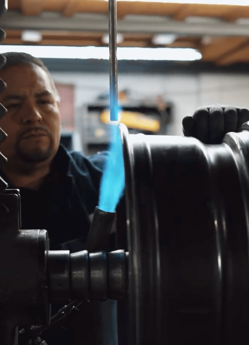 Wheel straightening equipment