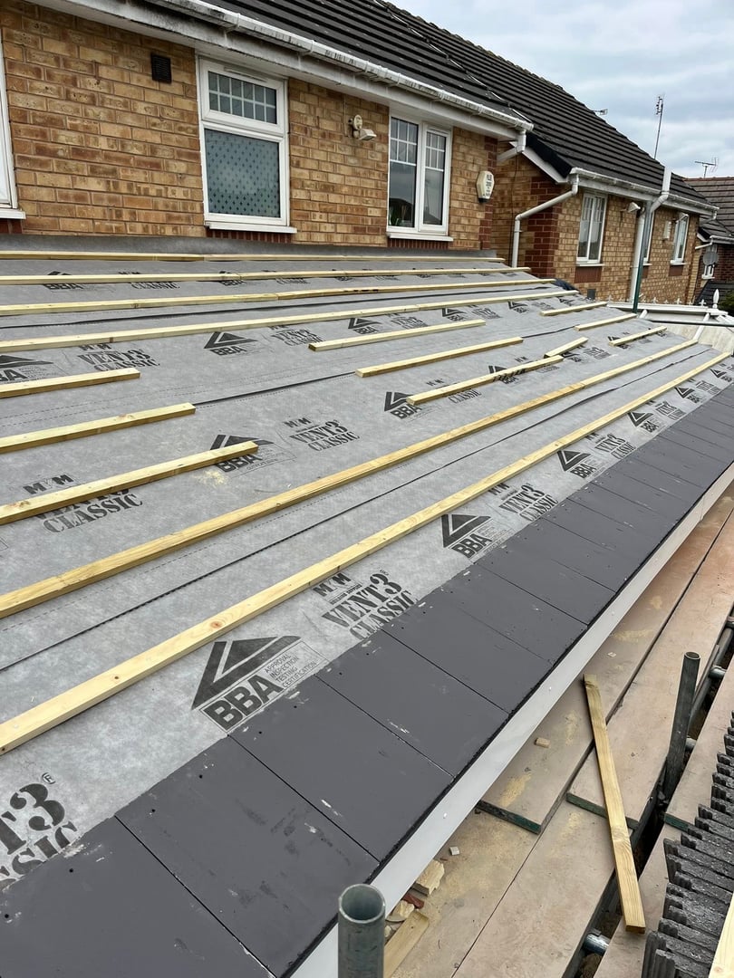 Roof repair project before