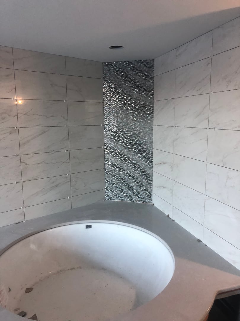 Modern bathroom tile work