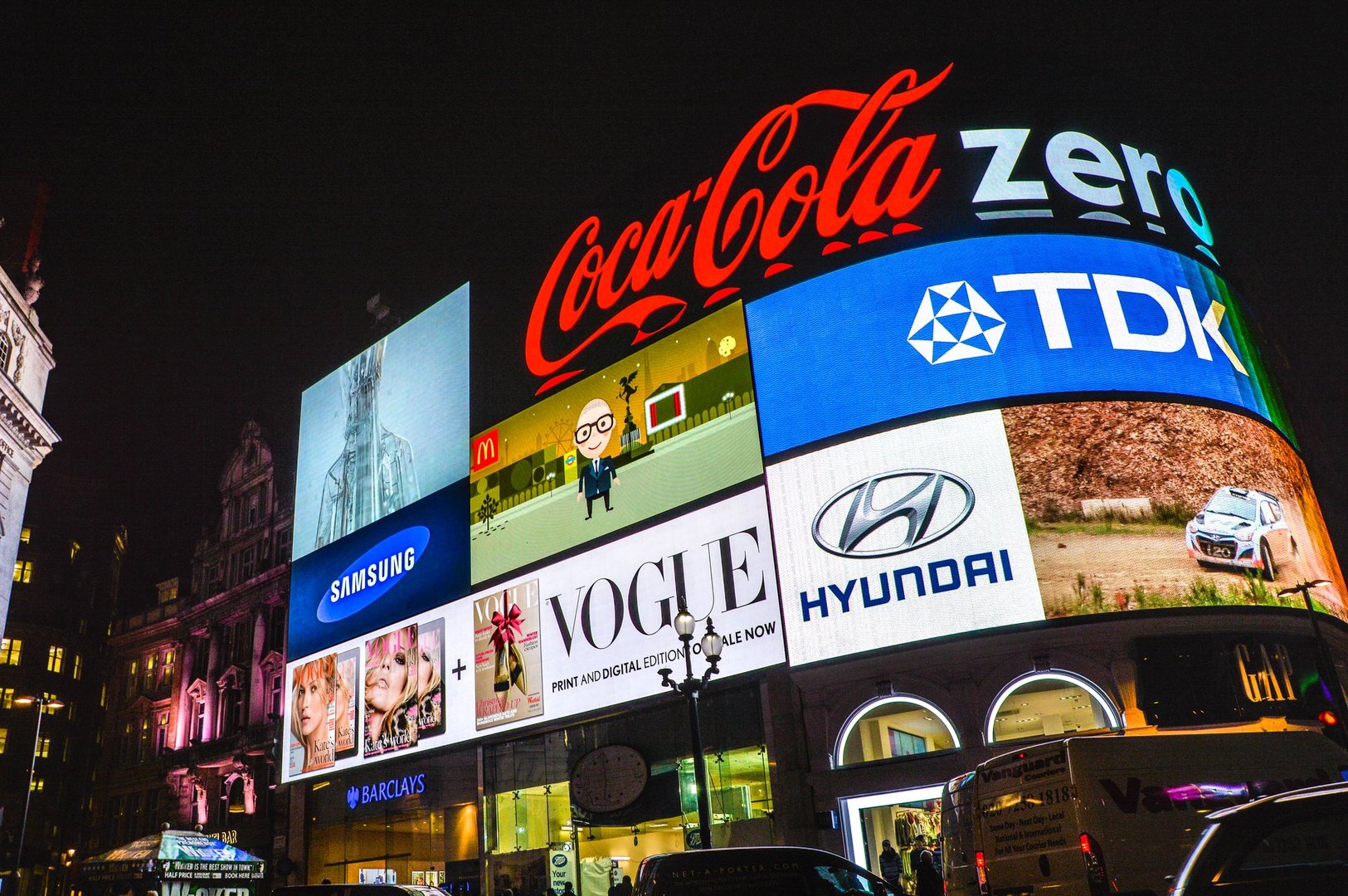 London Piccadilly during night evening
