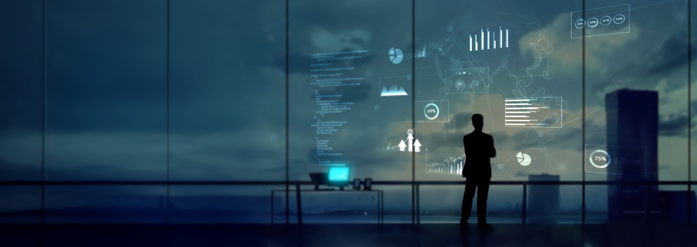 Boss man standing analyze, analysis, graph, business, chart, statistic, planning, strategy