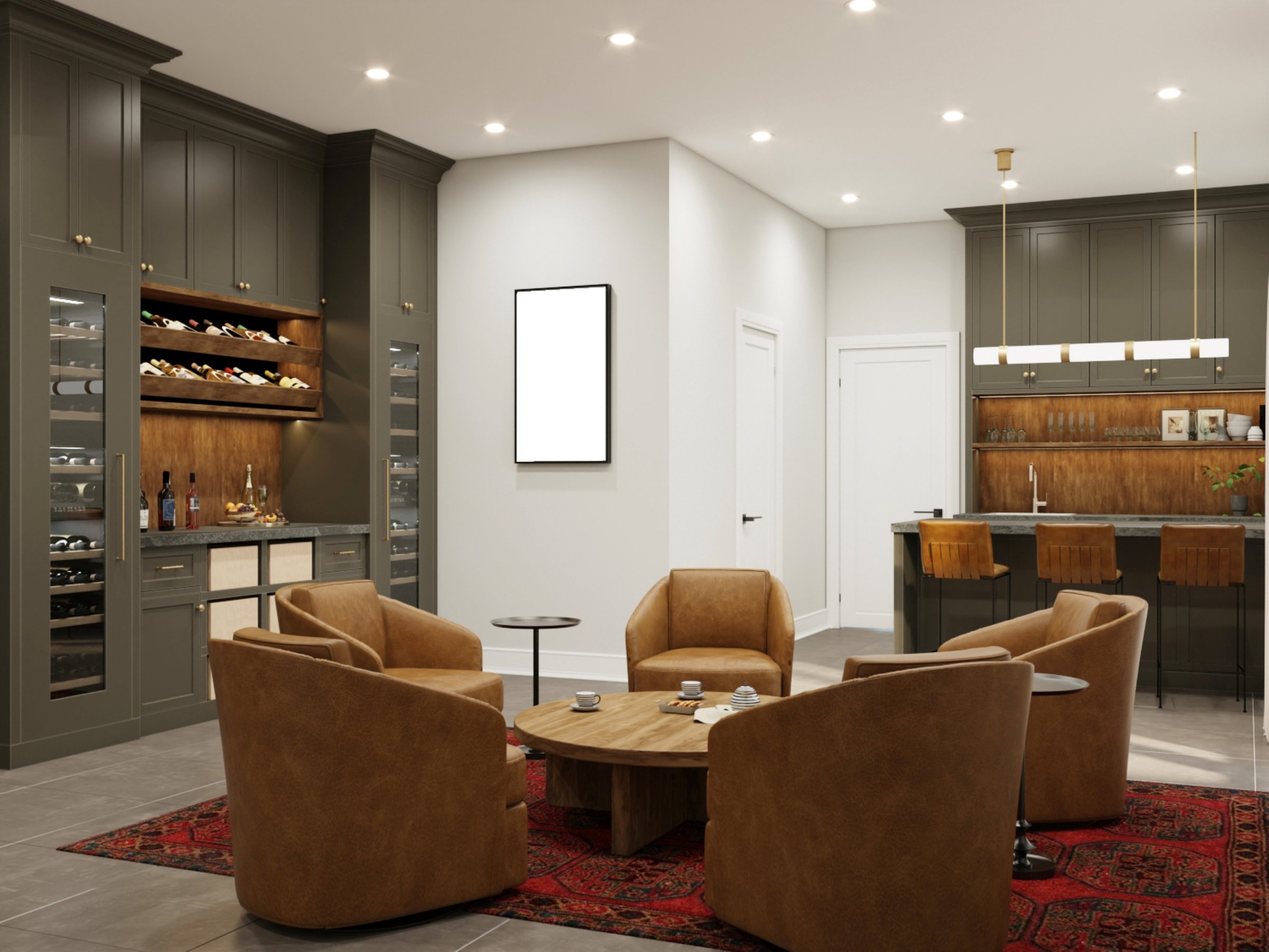 3D Render - Wine Bar and Kitchen