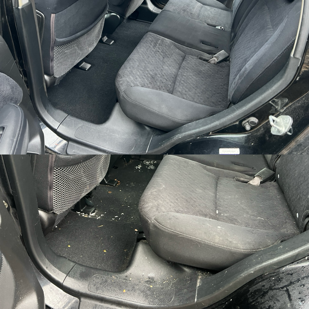 Car interior before detailing