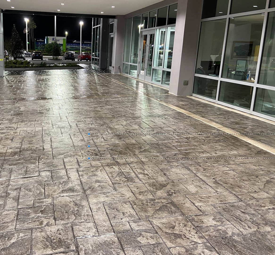 Stamped concrete commercial space