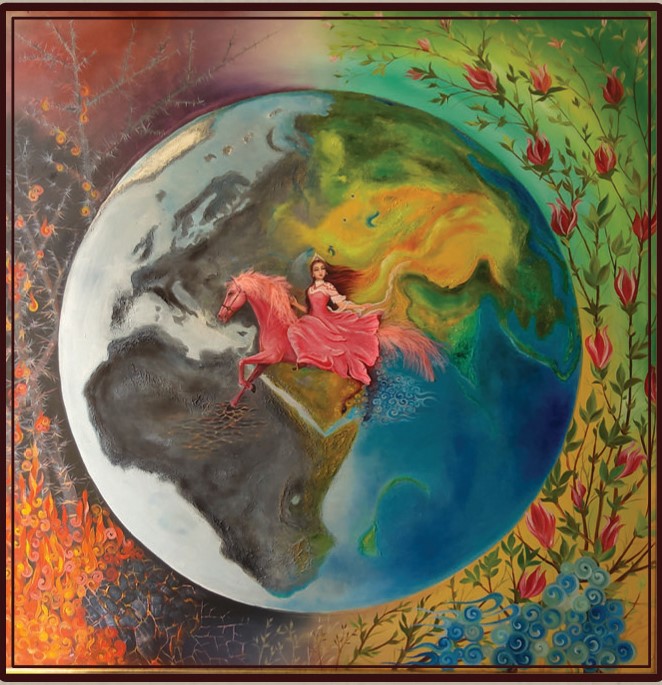 نقاشی پرتره - اثری با الهام از چهره‌های کلاسیک