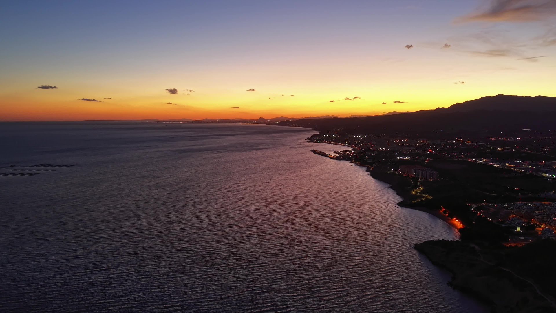 Sunset resort coastline